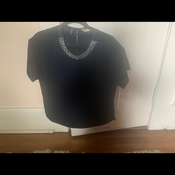 Rebecca Taylor stunning navy blue crepe blouse. - Picture 2 of 5